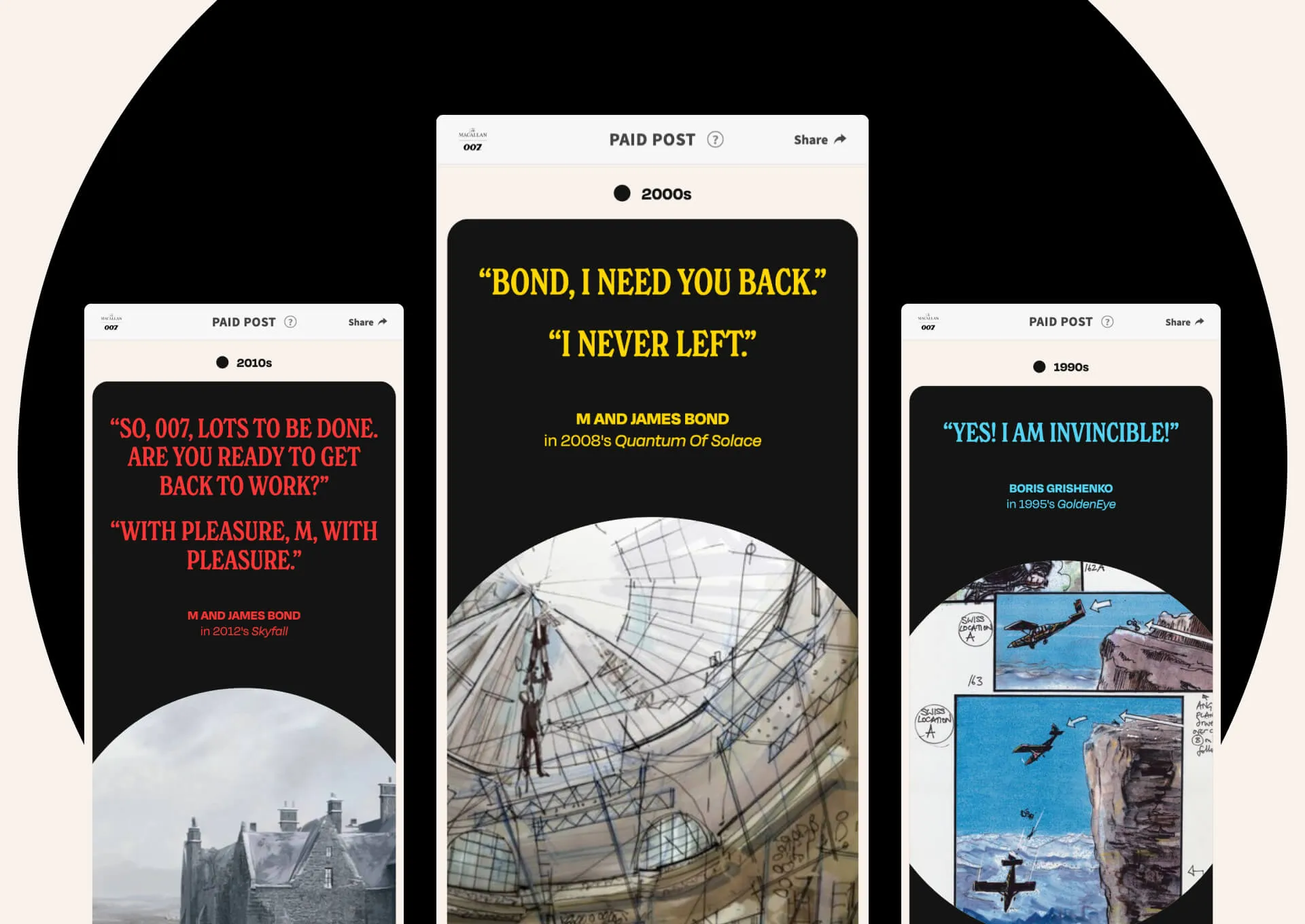 The Macallan distillery Bond movie-inspired design