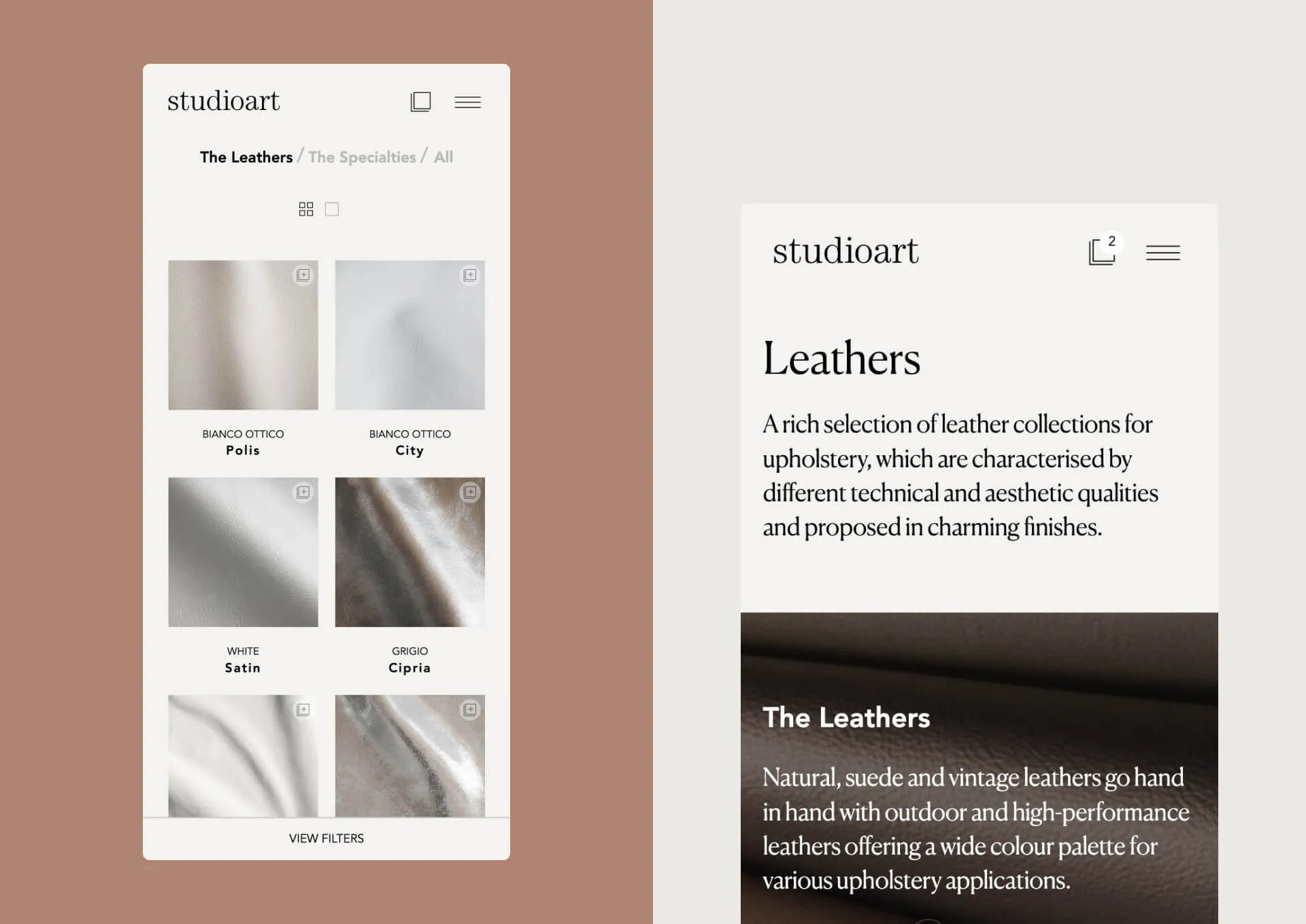 Studio Art website screenshot.